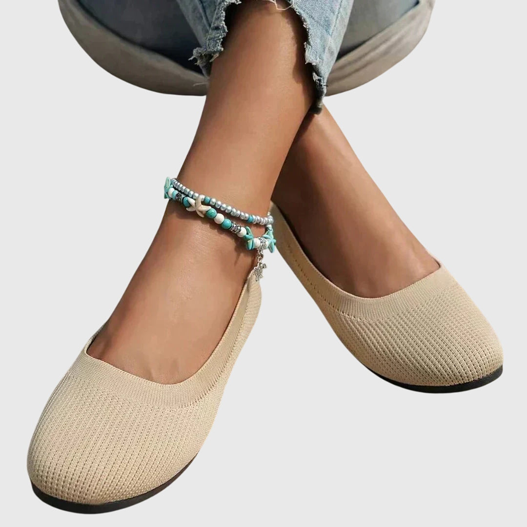 Sylvaine Portreaux | Black Knit Ballet Flats Anti-Slip