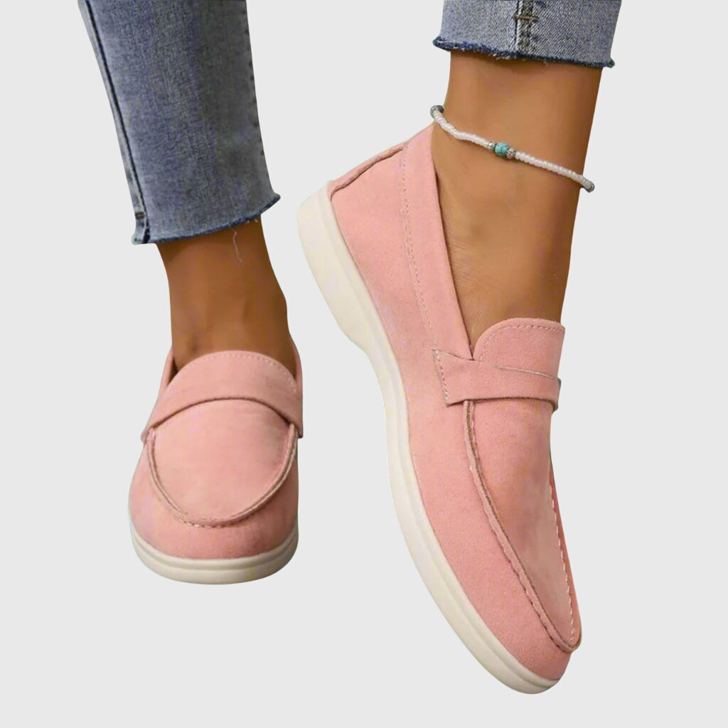 Claudine Ashworth | Orthopedic Suede Loafers in Beige