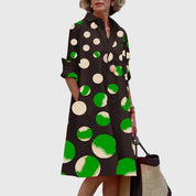 Rosalinde Westmore | Red Midi Shirt Dress with Pockets