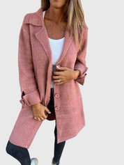 Sophia Harrington | Pink Button-Front Blazer Coat