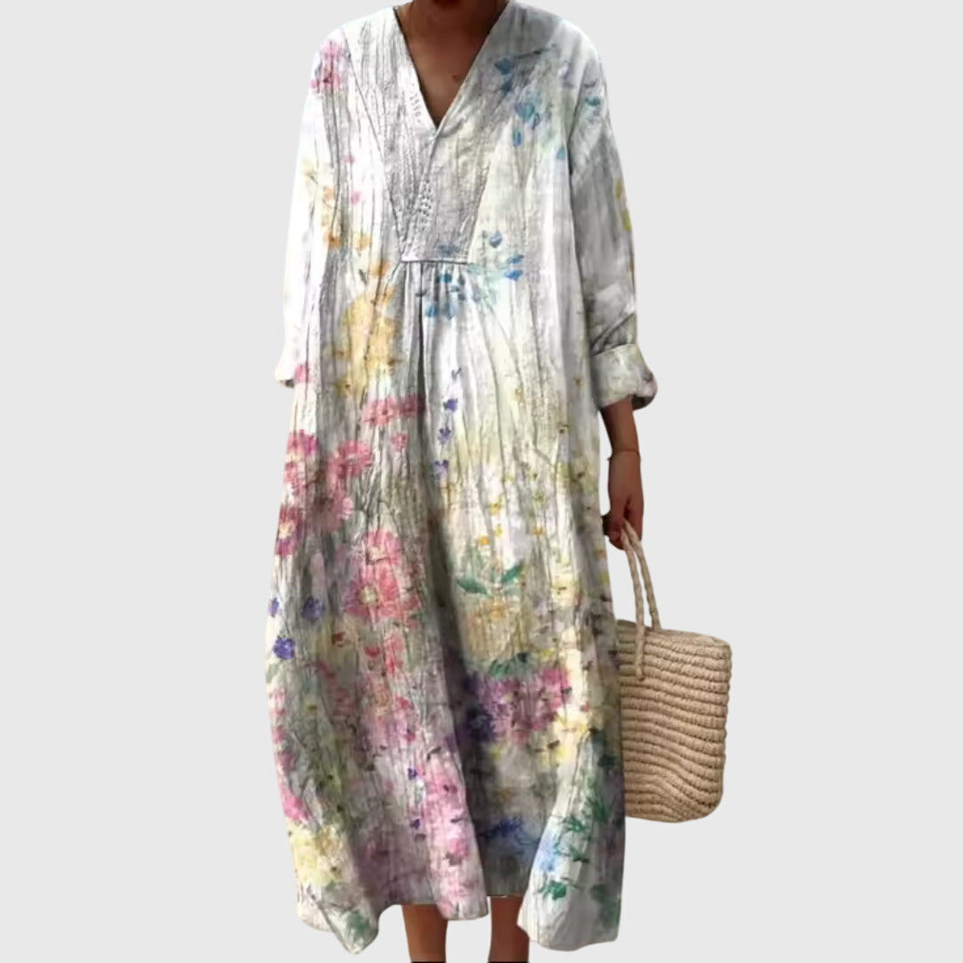 Beatrix Colombe | Colorblock Patchwork Stripe Maxi Dress
