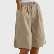 Henriette Valmonde | Army Green Linen Bermuda Shorts