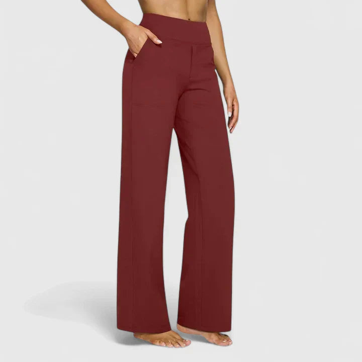 Emmeline Vosshardt | High-Waist Wide-Leg Pants in Beige