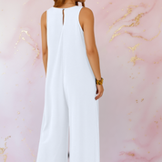 Vivienne Stormcroft | Black Sleeveless Wide Leg Jumpsuit with Pockets