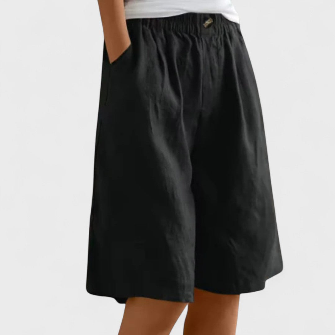 Henriette Valmonde | Army Green Linen Bermuda Shorts