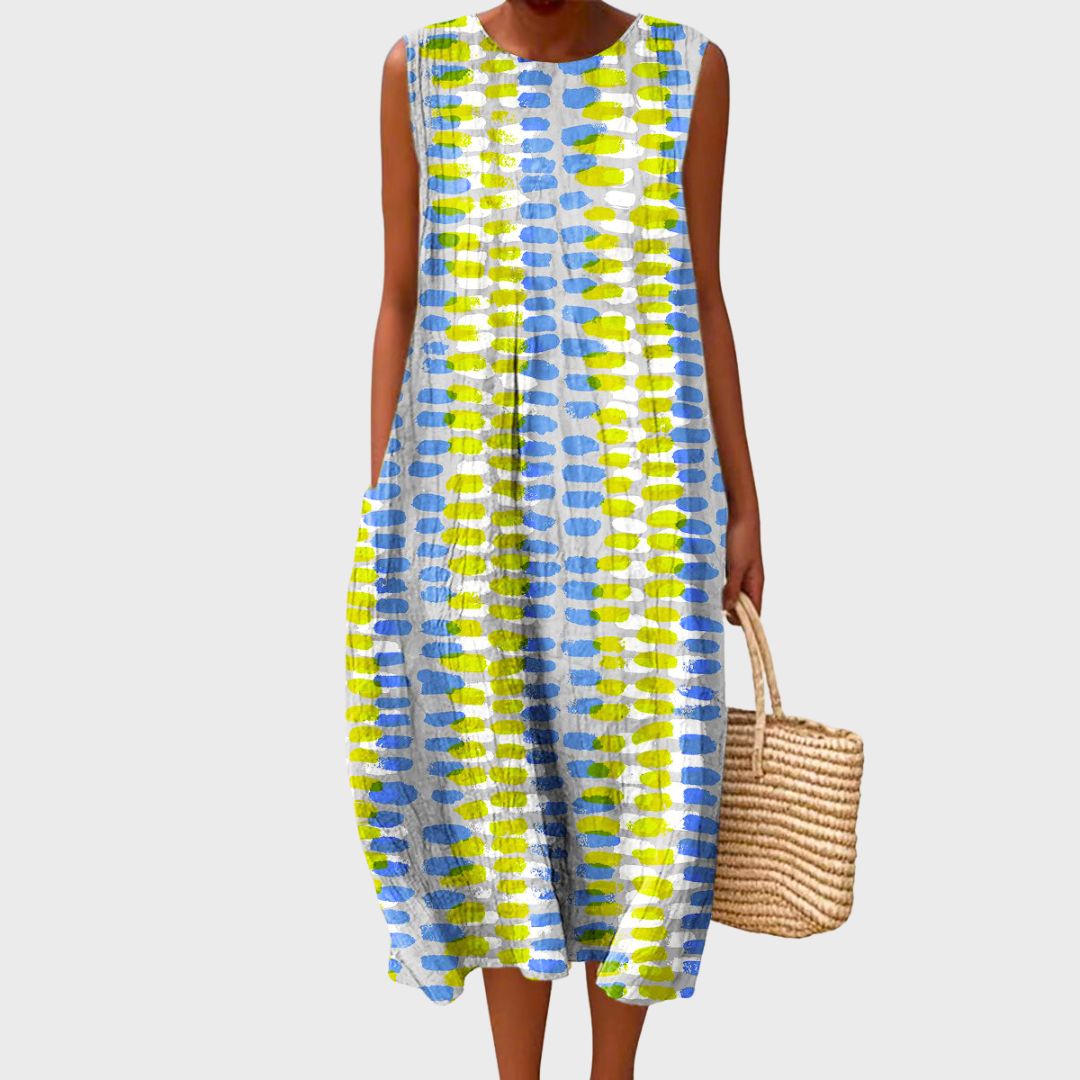 Lilliana Vercourt | Tiered Plaid Midi Dress Sleeveless