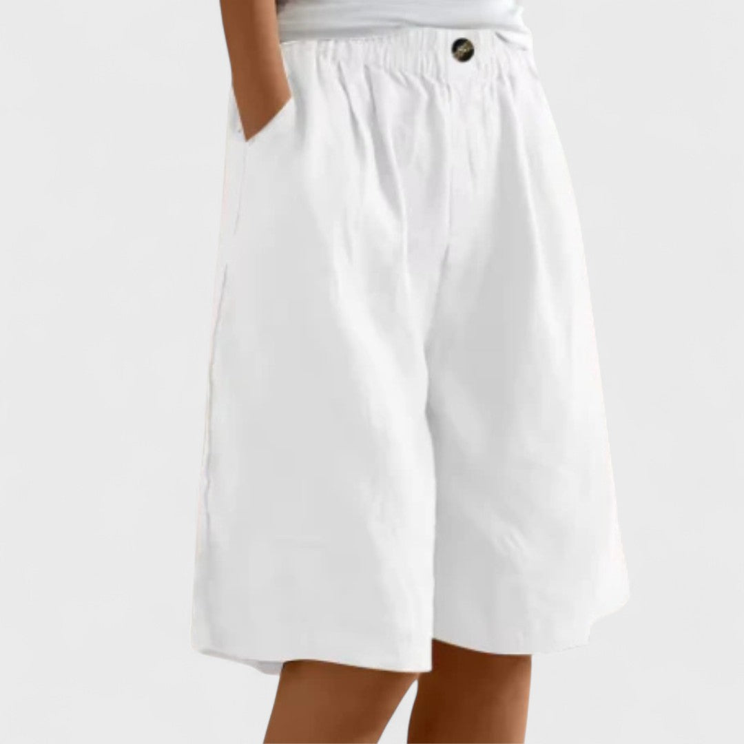 Henriette Valmonde | Army Green Linen Bermuda Shorts