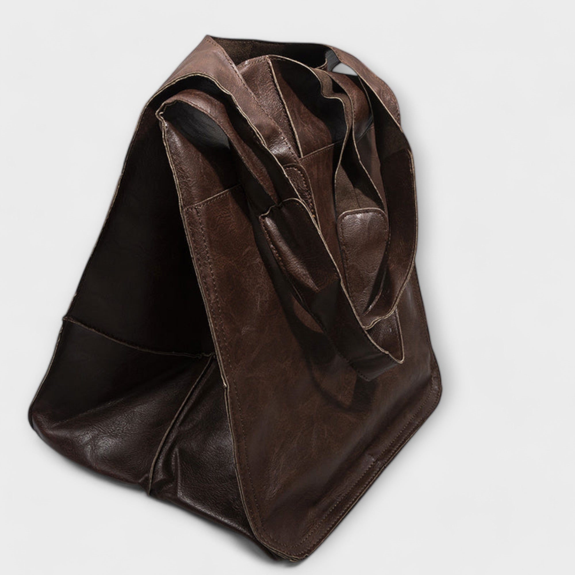 Cordelia Ashworth | Spacious Black Faux Leather Tote Bag