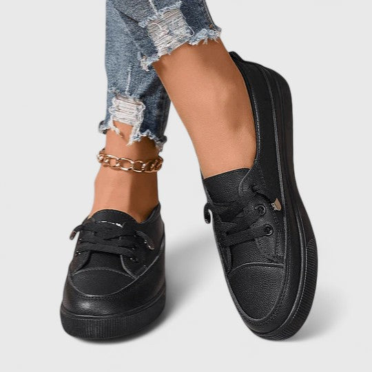 Rowena Castleford | White Lace-Up Orthopedic Sneakers