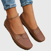 Penelope Ashvere | Beige Orthopedic Slip-On Flats