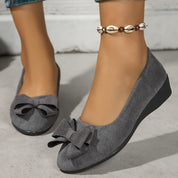Lucinda Hartbourne | Black Bow Detail Ballet Flats Slip-On