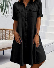 Clarissa Wyndmere | Lightweight Denim-Look Shirt Dress