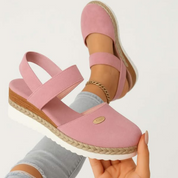 Celestine Dawnbrook | Beige Espadrille Wedge Orthopedic Sandals