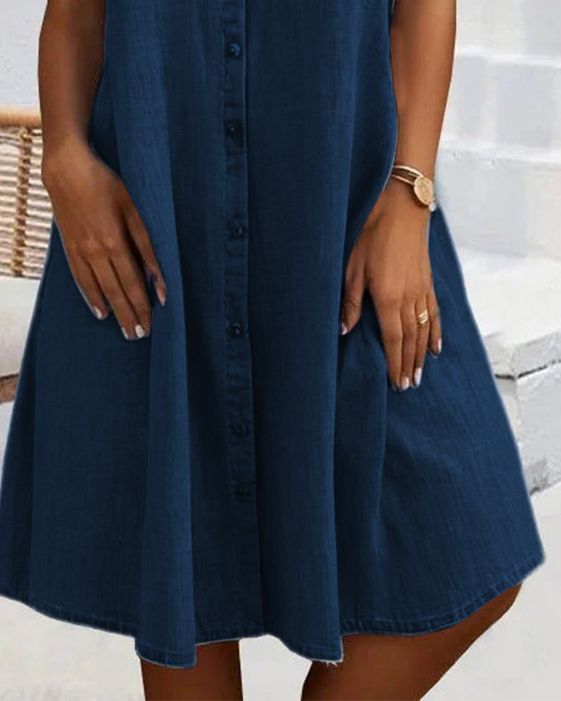 Clarissa Wyndmere | Lightweight Denim-Look Shirt Dress