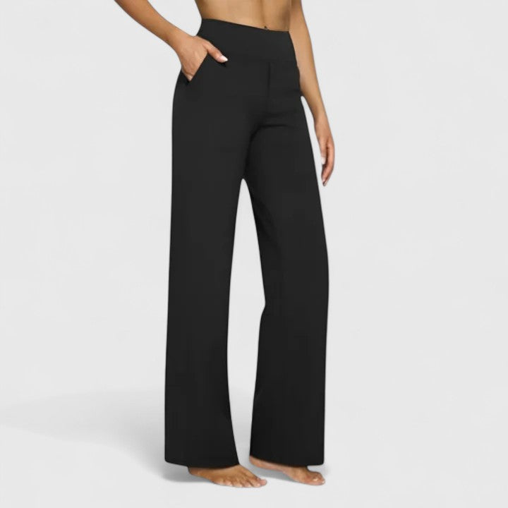 Lucille Beaupré | High-Waist Wide Leg Black Pants