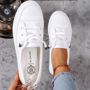 Clarissa Wentworth | White Lace-Up Orthopedic Sneakers for Women