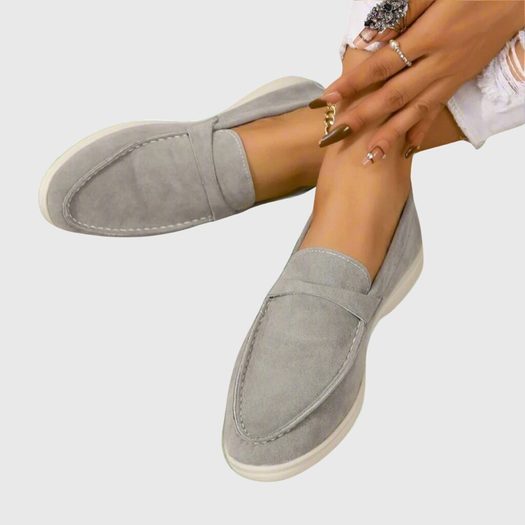 Claudine Ashworth | Orthopedic Suede Loafers in Beige