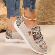 Harriet Wyndmoor | Women's Tribal Print Canvas Slip-On Sneakers