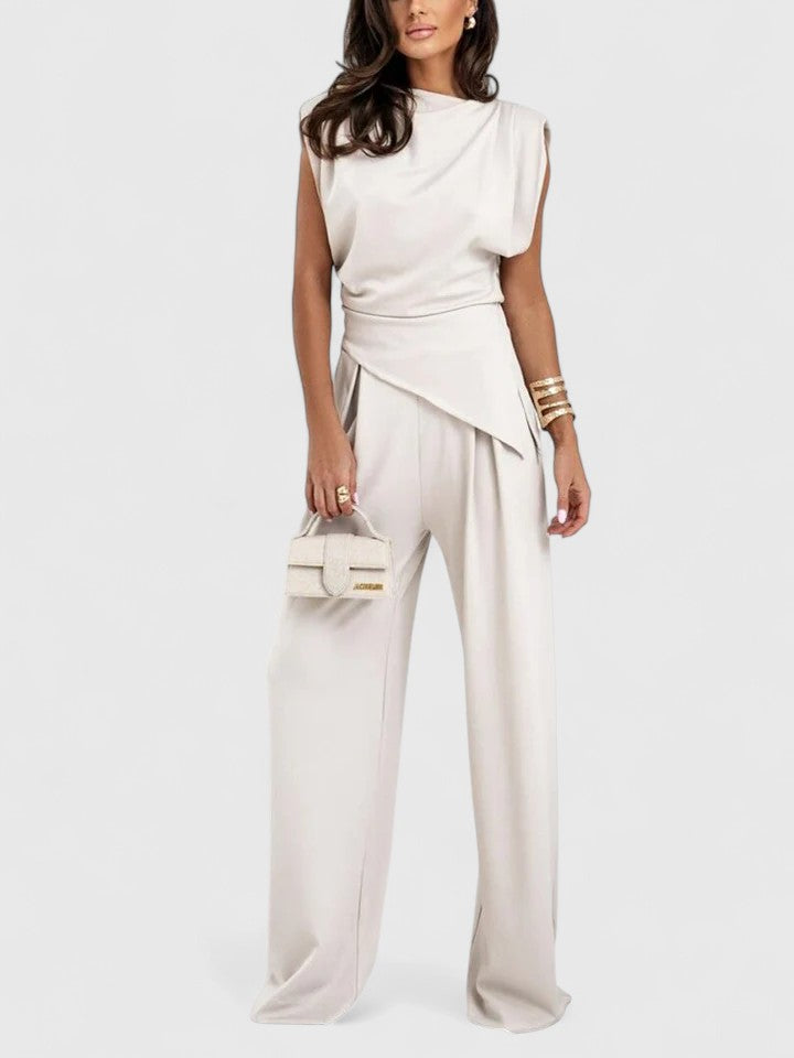 Flavia Montresor | Ivory Sleeveless Wide-Leg Two-Piece Set