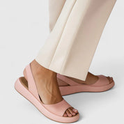 Celeste Ormond | Yellow Open Toe Platform Wedge Slingback Sandals