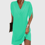 Lavinia Stormveil | Black V-Neck Tummy-Hiding Mini Dress
