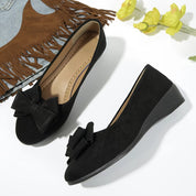 Lucinda Hartbourne | Black Bow Detail Ballet Flats Slip-On