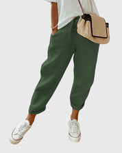 Odeline Vanthorpe | High Waist Linen Drawstring Pants in Beige