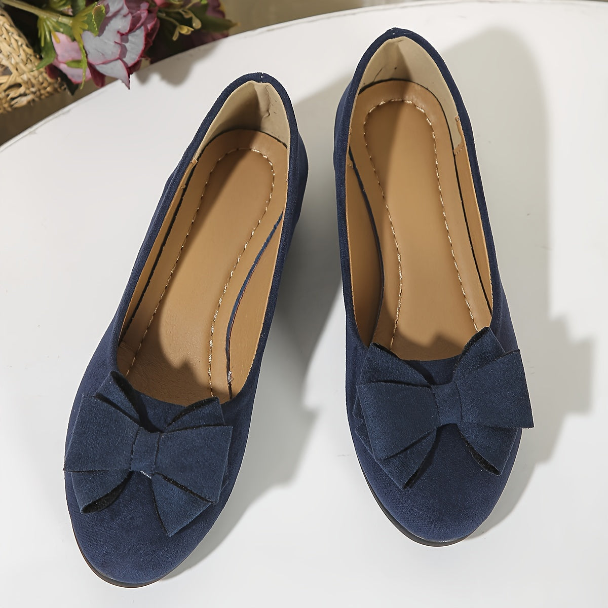 Lucinda Hartbourne | Black Bow Detail Ballet Flats Slip-On