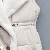 Margaux Elsinore | Faux Fur Collar Puffer Vest in Brown