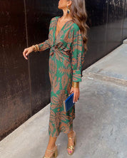 Floriette Vanbrough | Paisley Print V-Neck Maxi Dress