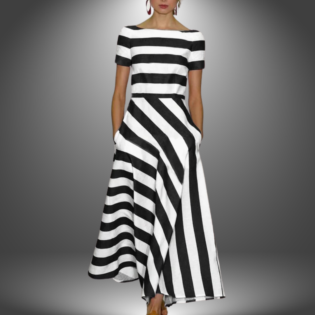 Cosima Hartleigh | Red & White Striped Maxi Dress