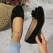 Lucinda Hartbourne | Black Bow Detail Ballet Flats Slip-On