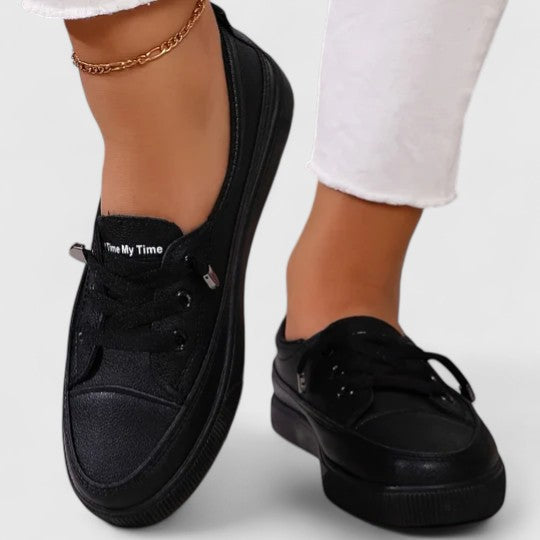 Rowena Castleford | White Lace-Up Orthopedic Sneakers
