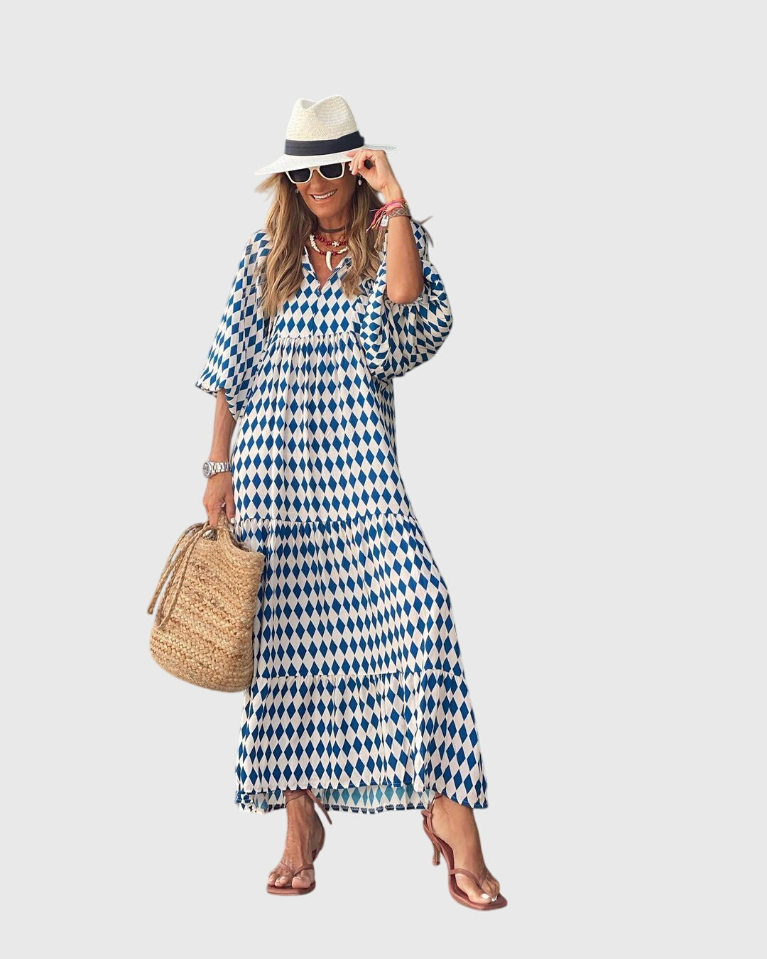 Seraphina Vosbourne | Green Floral Boho Maxi Dress