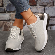 Claudette Renoir | Women's Navy Blue Orthopedic Lace-Up Sneaker