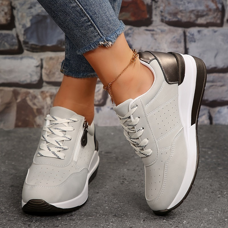 Claudette Renoir | Women's Navy Blue Orthopedic Lace-Up Sneaker