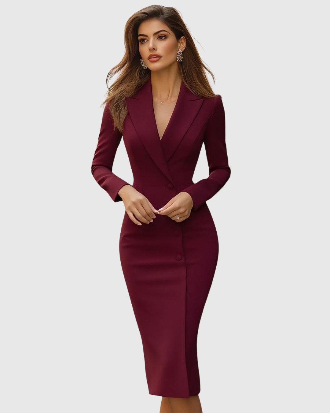 Cordelia Vauclère | White Blazer-Style Tailored Midi Dress