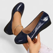 Rosalinde Fairmore | Brown Quilted Wedge Orthopedic Loafers