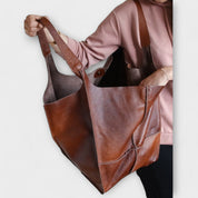 Cordelia Ashworth | Spacious Black Faux Leather Tote Bag
