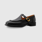 Clémence Hargrove | Black T-Strap Mary Jane Shoes with Low Block Heel