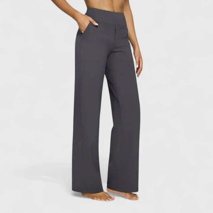 Emmeline Vosshardt | High-Waist Wide-Leg Pants in Beige