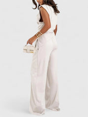 Flavia Montresor | Ivory Sleeveless Wide-Leg Two-Piece Set
