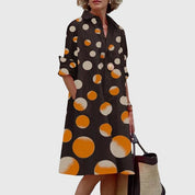 Rosalinde Westmore | Red Midi Shirt Dress with Pockets