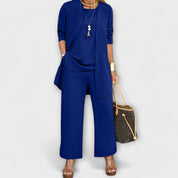 Lavinia Montcourt | Grey Three-Piece Cardigan Set for Women