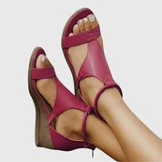 Celinda Favroux | Rose Wedge Orthopedic Leather Sandals