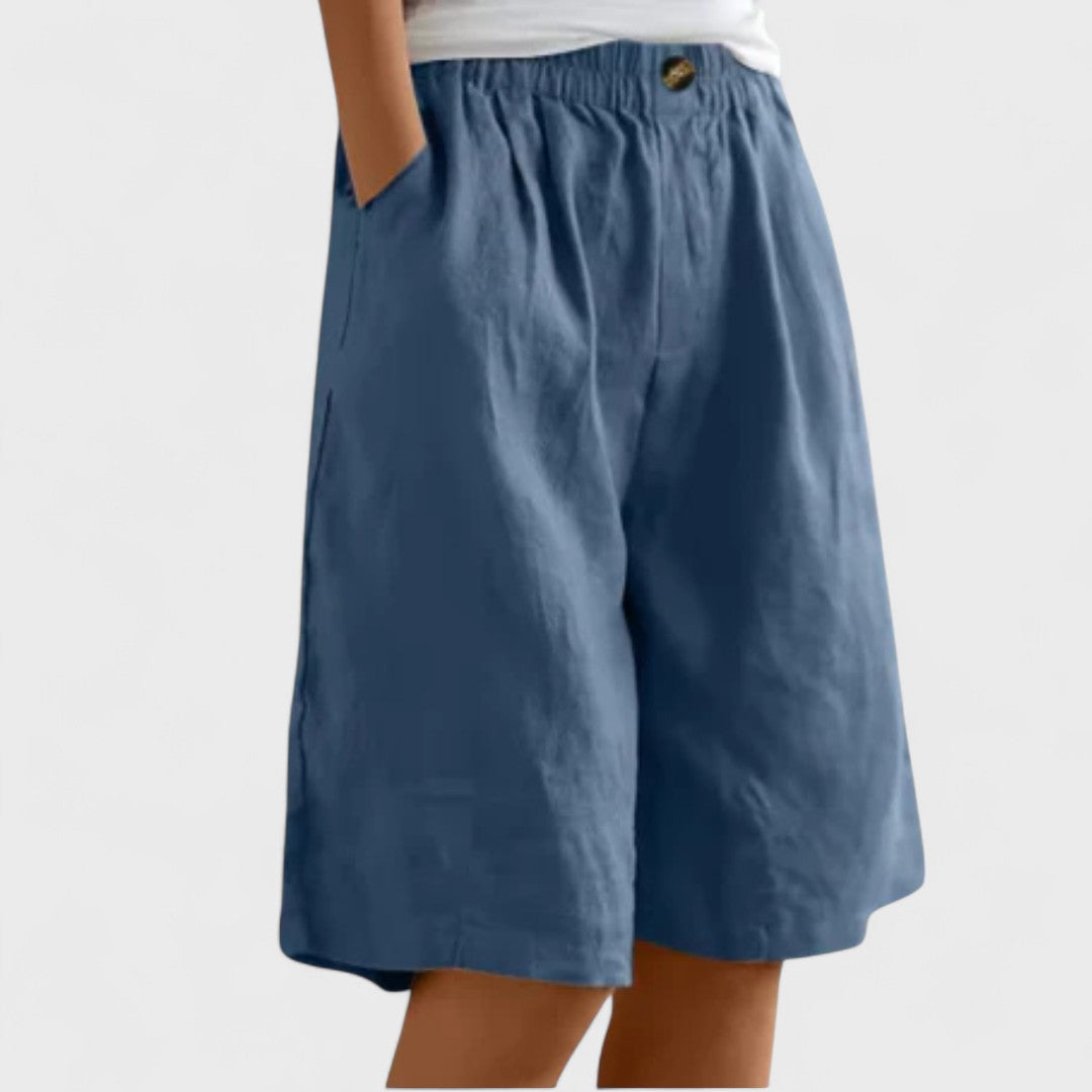 Henriette Valmonde | Army Green Linen Bermuda Shorts