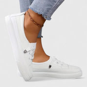 Rowena Castleford | White Lace-Up Orthopedic Sneakers