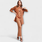 Lavinia Montcourt | Grey Three-Piece Cardigan Set for Women