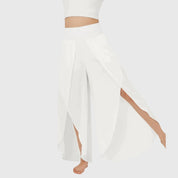 Colette Deveraux | Teal Wide-Leg Split Pants with High Waist