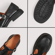 Gwendolyn Ashcroft | Orthopedic Mary Jane Flats in Brown Leather